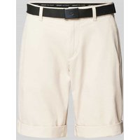 Tom Tailor Denim Regular Fit Chino-Shorts mit Gürtel in Beige, Größe L von Tom Tailor Denim