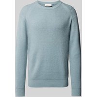 Tom Tailor Denim Regular Fit Strickpullover mit Wollanteil mit Strukturmuster in Hellgrau Melange, Größe XXL von Tom Tailor Denim