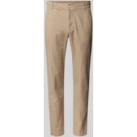 Tom Tailor Denim Relaxed Tapered Fit Leinenhose mit Bügelfalten in Beige, Größe L von Tom Tailor Denim