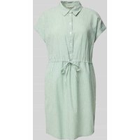 Tom Tailor Denim Tailliertes Mini-Blusenkleid mit Streifenmuster in Gruen, Größe S von Tom Tailor Denim