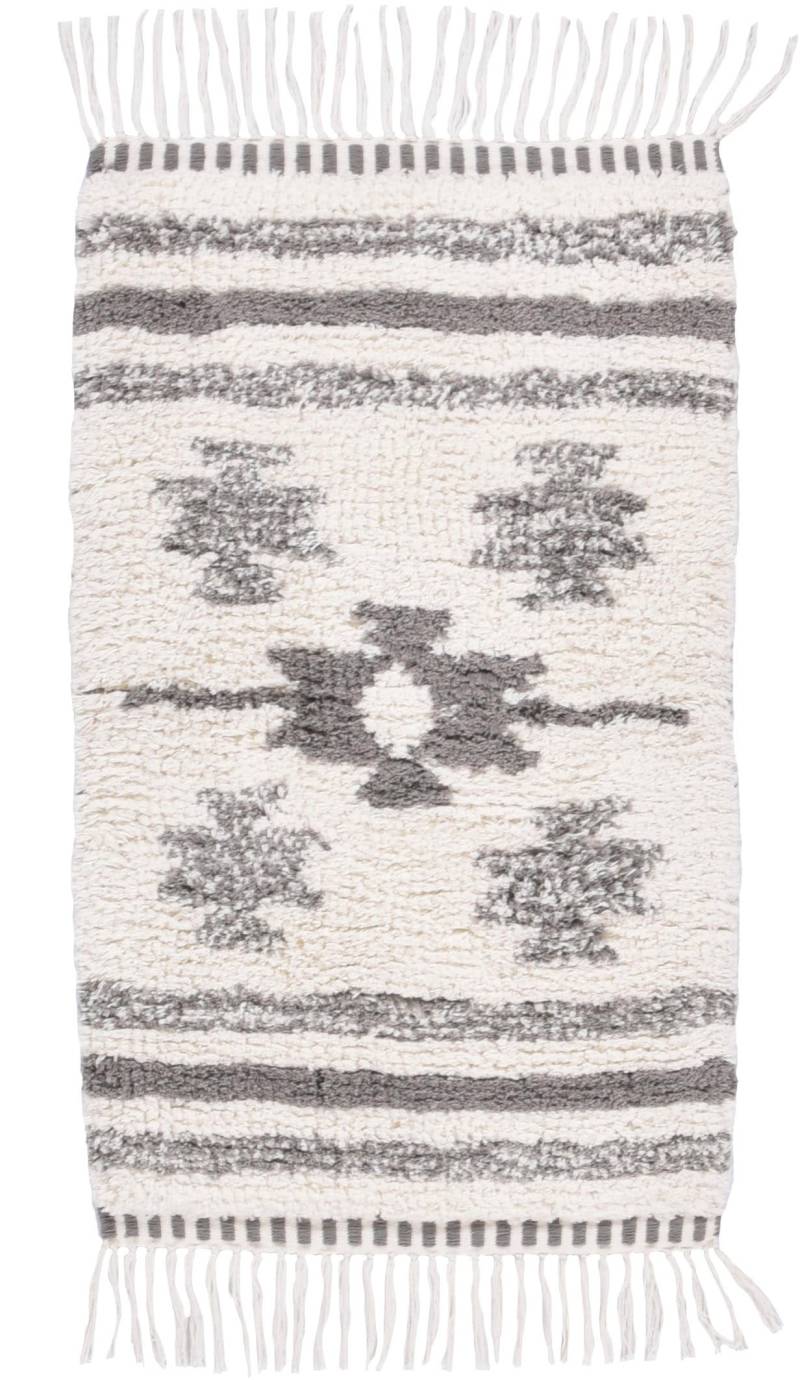 TOM TAILOR HOME Badematte "Ethno Bath" Höhe 20 mm fußbodenheizungsgeeignet Badteppich, Berber Look, mit Fransen, reine Baumwolle von Tom Tailor Home