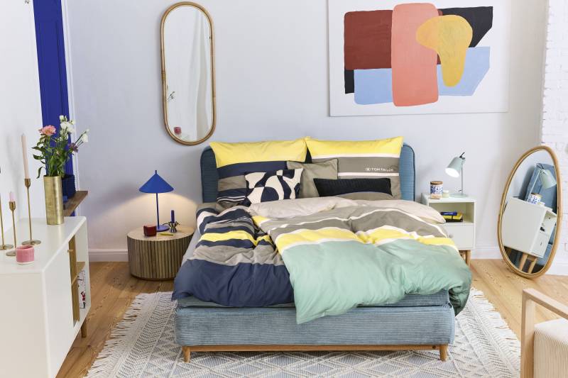 TOM TAILOR HOME Bettwäsche "Carl in Gr. 135x200 oder 155x220 cm" 3 Stk. tlg. mit GRATIS-Zugabe: Spannbettlaken, 100% Baumwolle, mit Reißverschluss von Tom Tailor Home