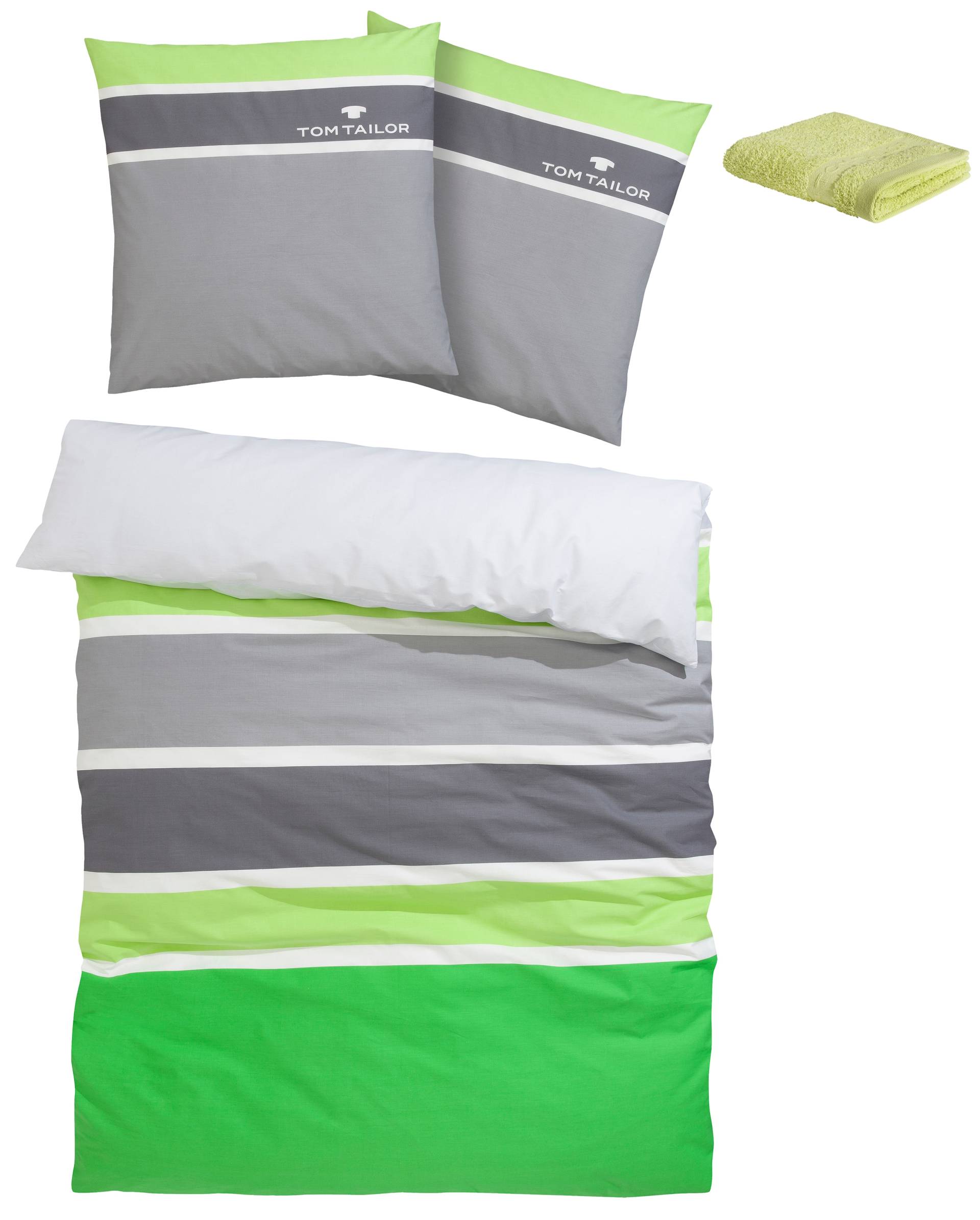 TOM TAILOR HOME Bettwäsche "Felix in Gr. 135x200 oder 155x220 cm", mit GRATIS-Zugabe: Gästehandtuch (100% Baumwolle), mit Reißverschluss von Tom Tailor Home