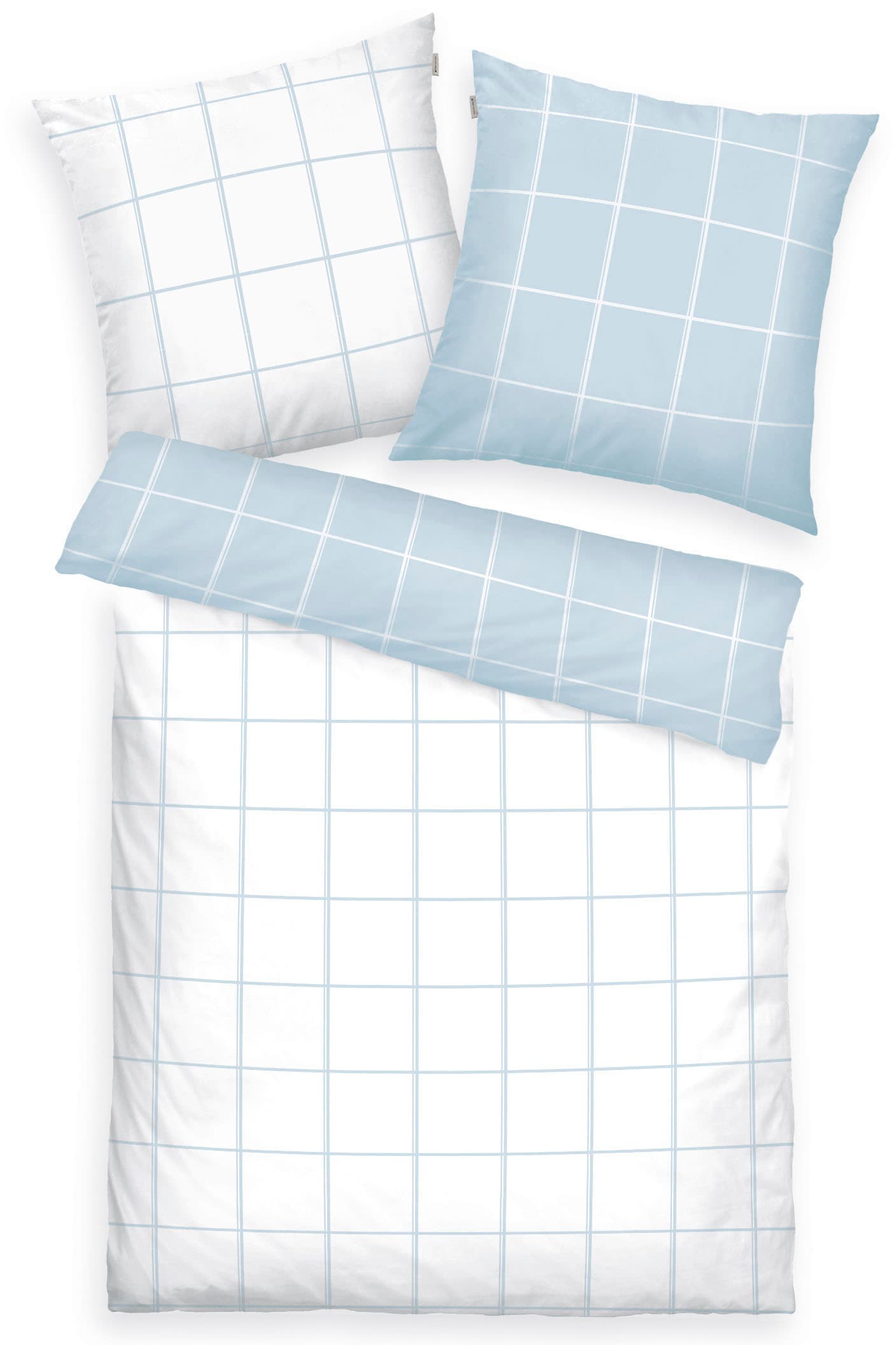 TOM TAILOR HOME Bettwäsche "LARGE CHECK in Gr. 135x200cm oder 155x220cm" 2 Stk. tlg. new bedroom, gewebtes Label von Tom Tailor Home