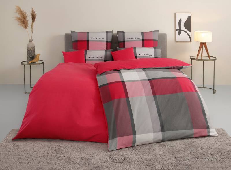 TOM TAILOR HOME Bettwäsche "Lenny in Gr. 135x200 oder 155x220 cm" 3 Stk. tlg. mit GRATIS-Zugabe: Kissenhülle 1tlg., in Biber und Renforcé erhältlich von Tom Tailor Home