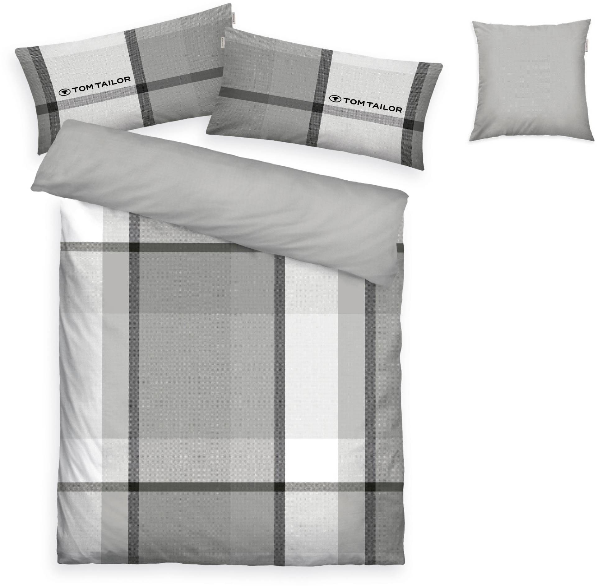 TOM TAILOR HOME Bettwäsche "Lenny in Gr. 135x200 oder 155x220 cm" 3 Stk. tlg. mit GRATIS-Zugabe: Kissenhülle 1tlg., in Biber und Renforcé erhältlich von Tom Tailor Home