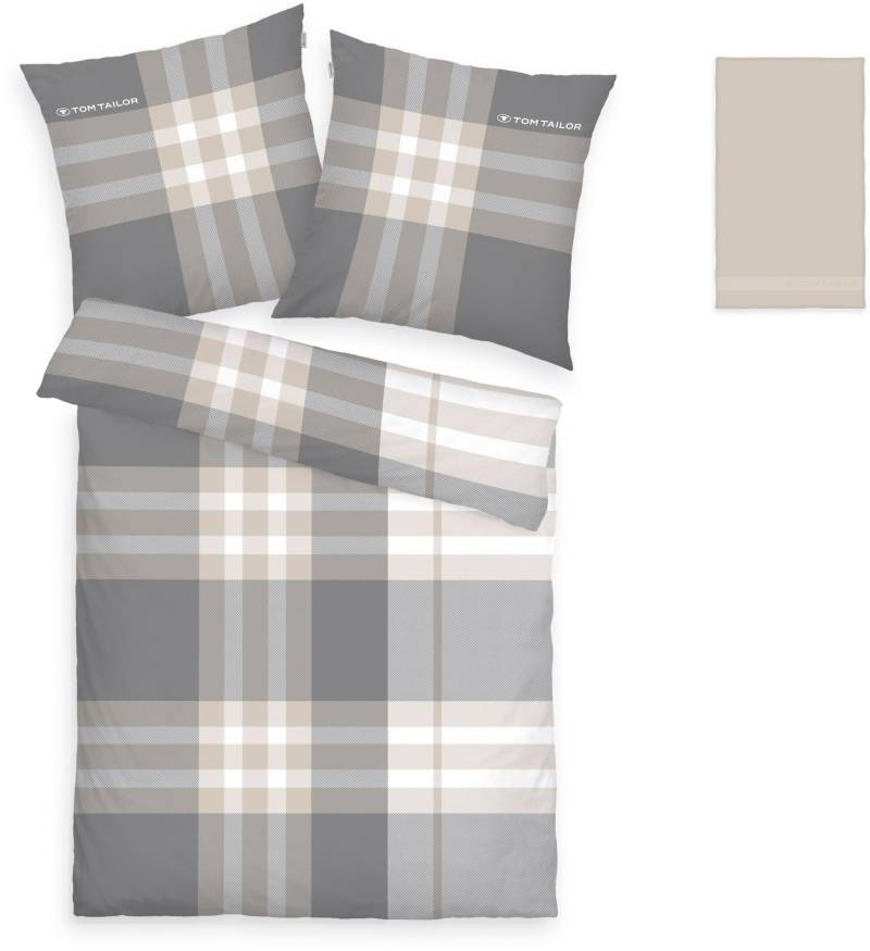 TOM TAILOR HOME Bettwäsche "Nick in Gr. 135x200 oder 155x220 cm" 3 tlg. mit Gratiszugabe Gästehandtuch von Tom Tailor Home