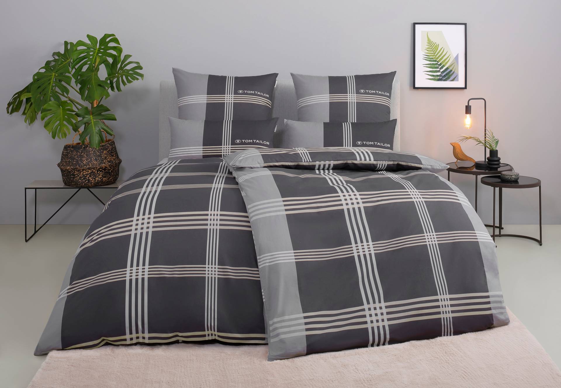 TOM TAILOR HOME Bettwäsche "Ole" 2 Stk. tlg. karierte Bettwäsche aus Baumwolle, mit Reißverschluss von Tom Tailor Home