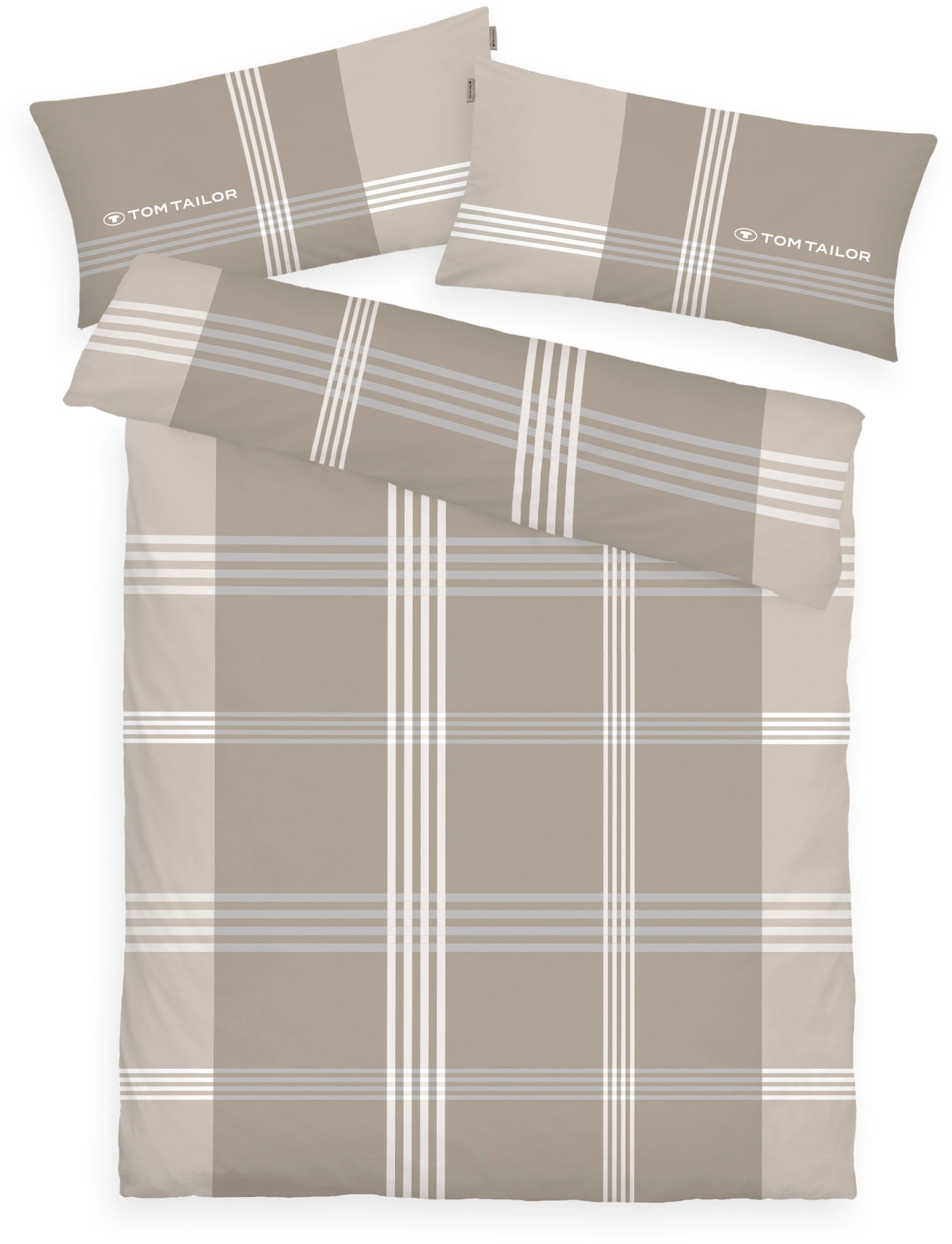 TOM TAILOR HOME Bettwäsche "Ole" 2 Stk. tlg. karierte Bettwäsche aus Baumwolle, mit Reißverschluss von Tom Tailor Home