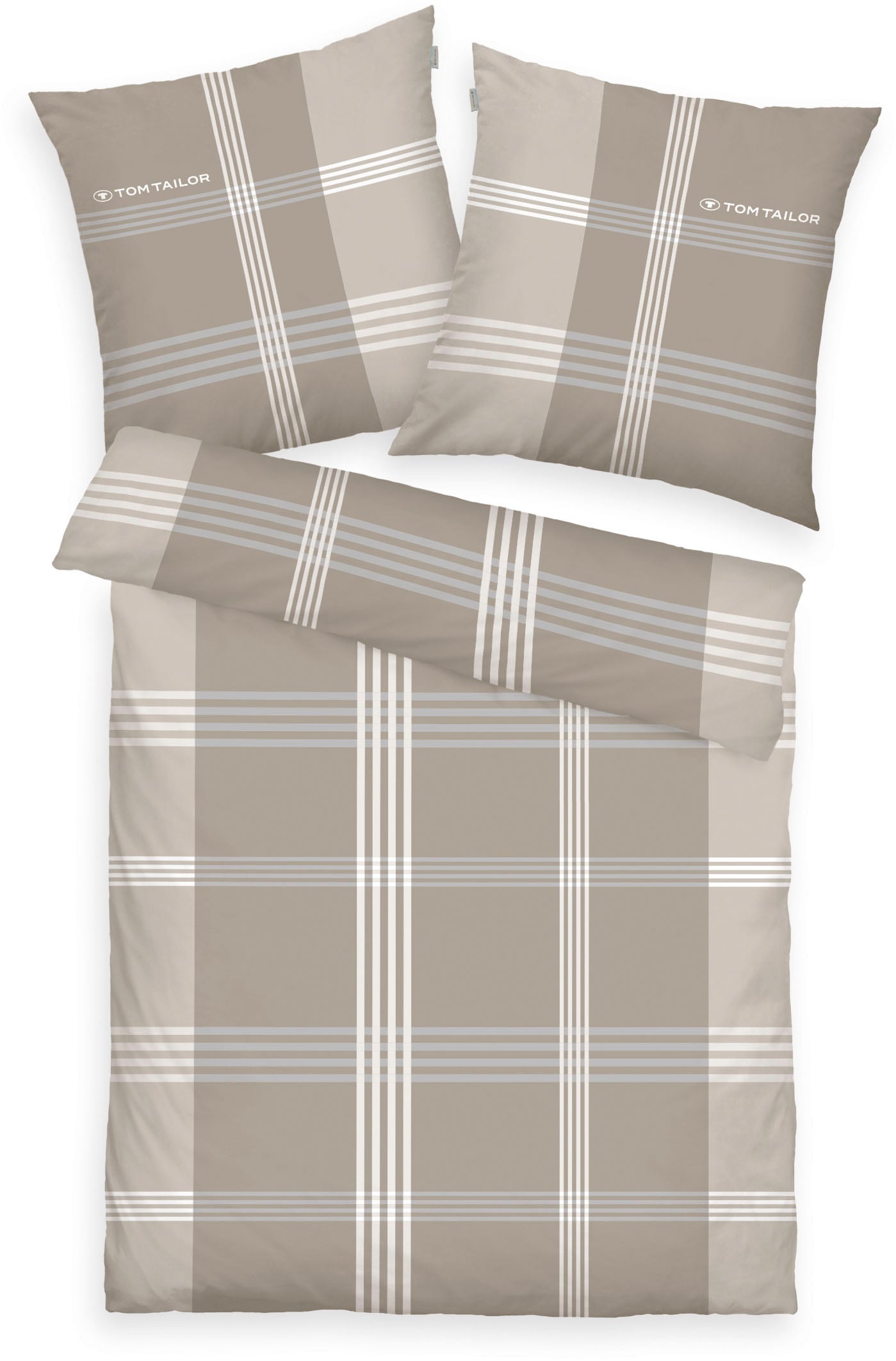 TOM TAILOR HOME Bettwäsche "Ole" 2 Stk. tlg. karierte Bettwäsche aus Baumwolle, mit Reißverschluss von Tom Tailor Home