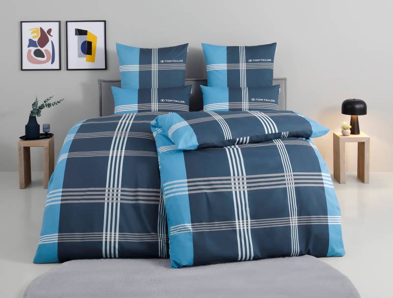 TOM TAILOR HOME Bettwäsche "Ole" 2 tlg. karierte Bettwäsche aus Baumwolle, mit Reißverschluss von Tom Tailor Home