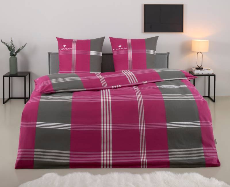 TOM TAILOR HOME Bettwäsche "Ole" 3 Stk. tlg. karierte Bettwäsche aus Baumwolle, mit Reißverschluss von Tom Tailor Home