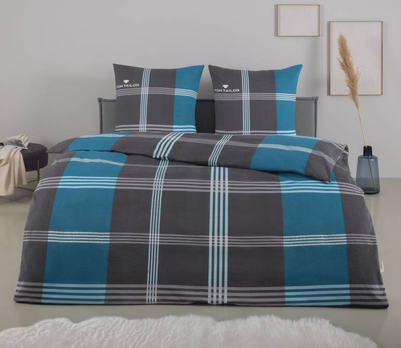 TOM TAILOR HOME Bettwäsche "Ole" 3 tlg. karierte Bettwäsche aus Baumwolle, mit Reißverschluss von Tom Tailor Home