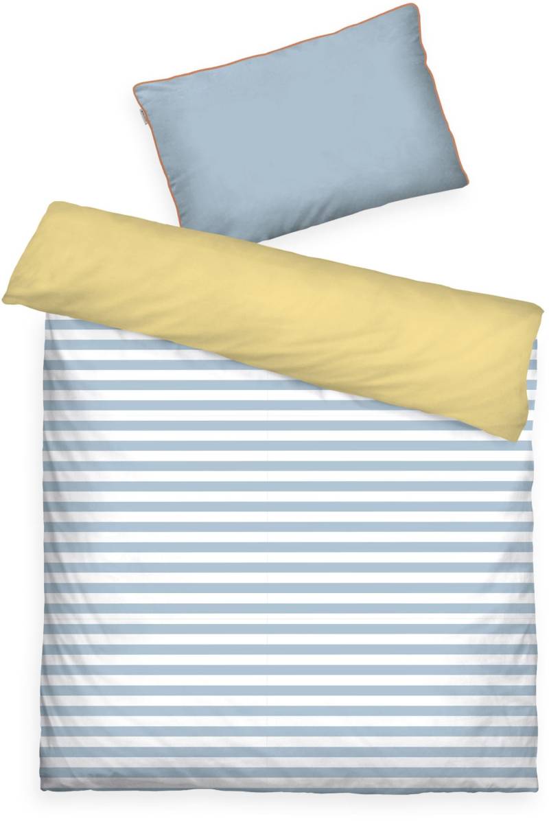 TOM TAILOR HOME Bettwäsche "STRIPES WITH A KICK in Gr. 135x200cm oder 155x220cm" 2 Stk. tlg. new bedroom, farbige Paspel am Kissen von Tom Tailor Home