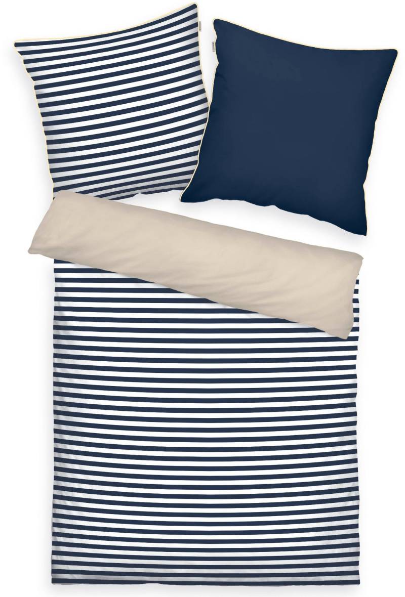 TOM TAILOR HOME Bettwäsche "STRIPES WITH A KICK in Gr. 135x200cm oder 155x220cm" 2 Stk. tlg. new bedroom, farbige Paspel am Kissen von Tom Tailor Home