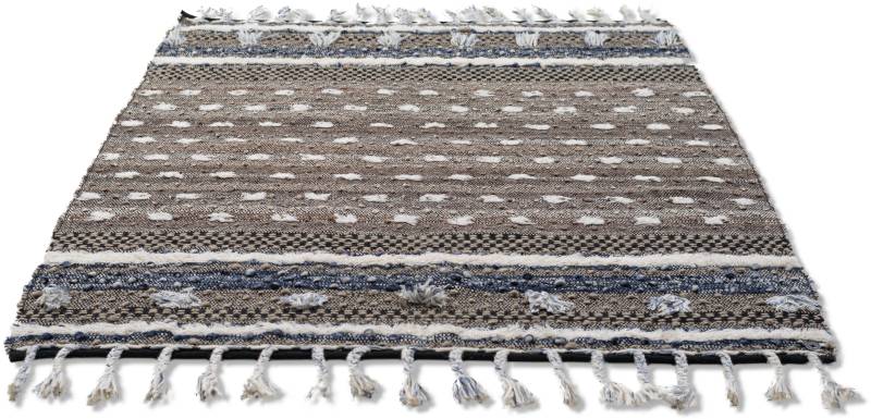 TOM TAILOR HOME Wollteppich "Vintage Funky Nature" rechteckig 5 mm Höhe reine Wolle, handgewebt, mit Fransen von Tom Tailor Home