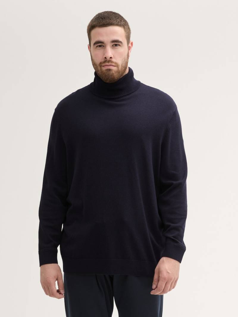 Große Größen Basic Rollkragenpullover, Herren, grau, Größe: XXL, Baumwolle, Happy Size DE Men von Tom Tailor Men PLUS