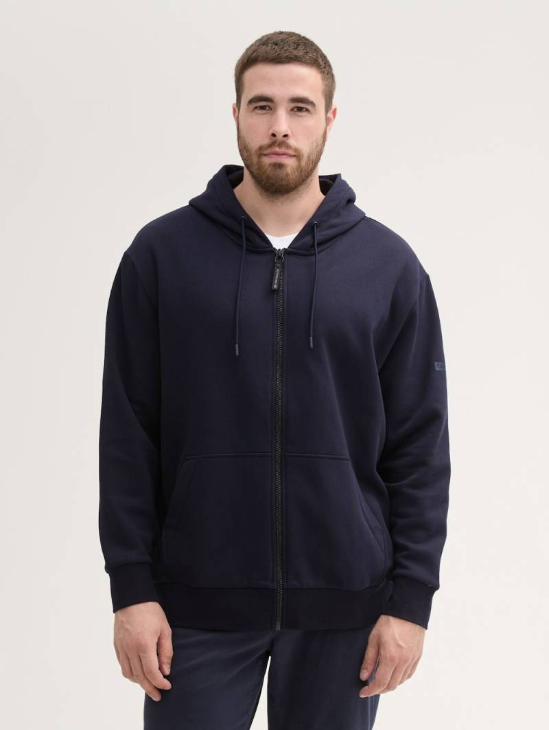 Große Größen Basic Sweatjacke, Herren, blau, Größe: XXL, Baumwolle/Polyester, Happy Size DE Men von Tom Tailor Men PLUS