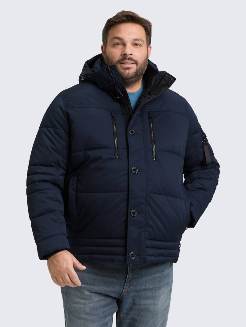 Große Größen Pufferjacke mit abnehmbarer Kapuze, Herren, grau, Größe: XXL, Polyester, Happy Size DE Men von Tom Tailor Men PLUS