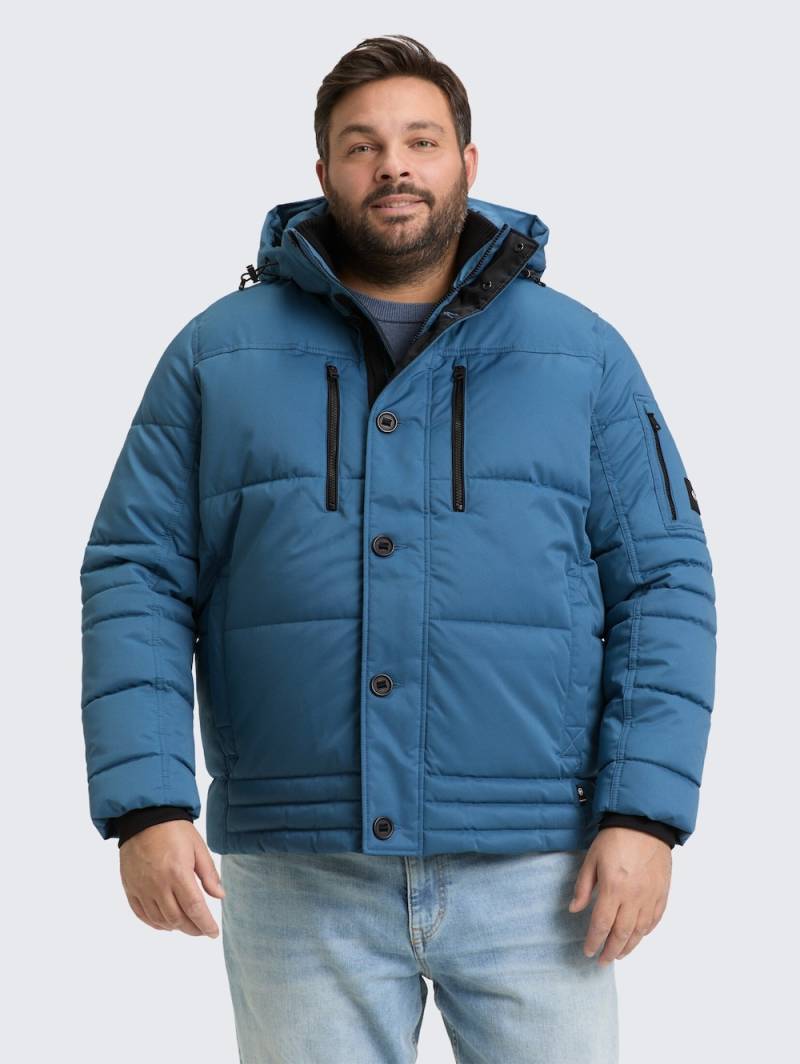 Große Größen Pufferjacke mit abnehmbarer Kapuze, Herren, türkis, Größe: XXL, Polyester, Happy Size DE Men von Tom Tailor Men PLUS