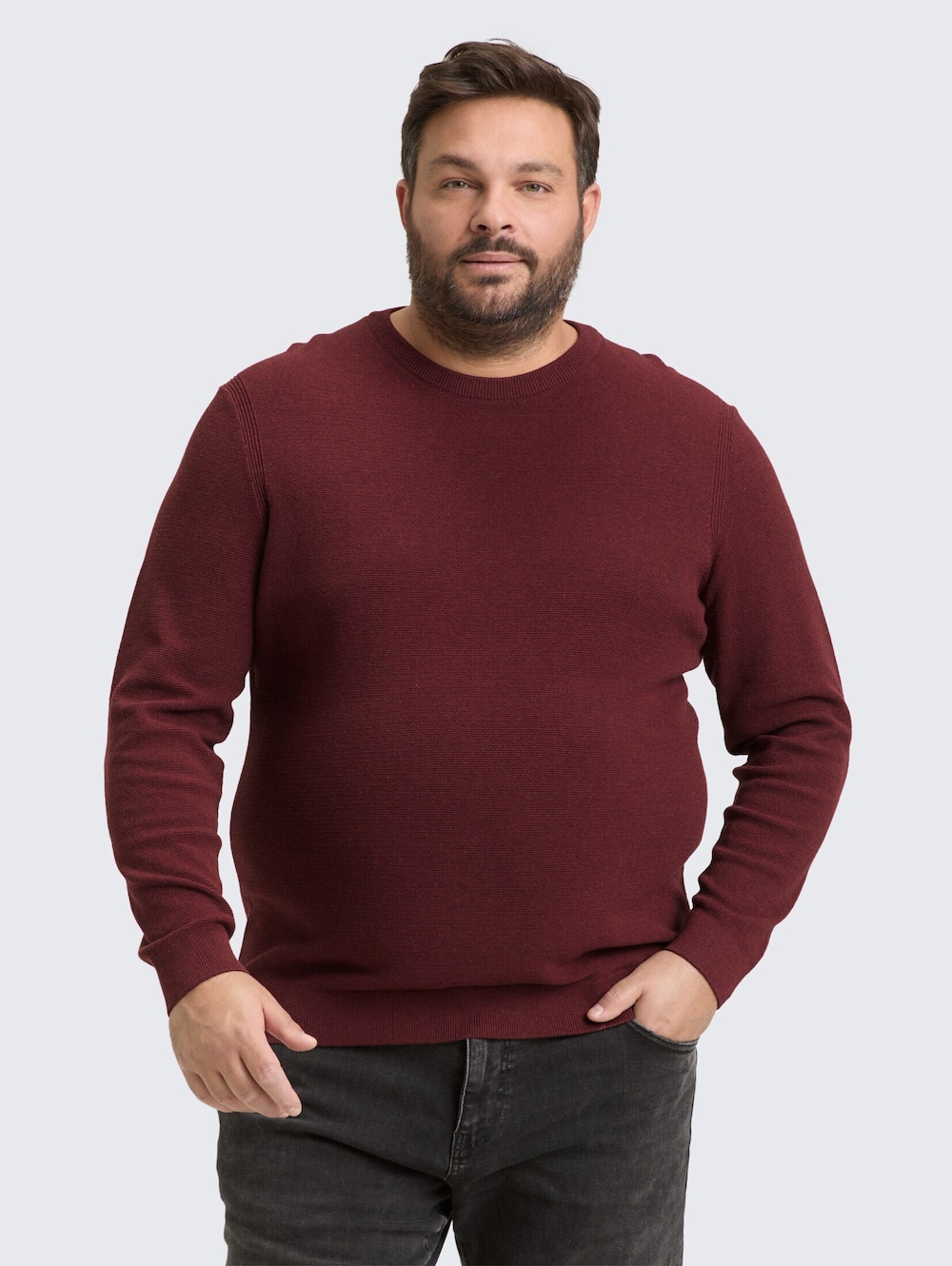 Große Größen Strickpullover aus Baumwolle, Herren, rosa, Größe: 5XL, Baumwolle, Happy Size DE Men von Tom Tailor Men PLUS