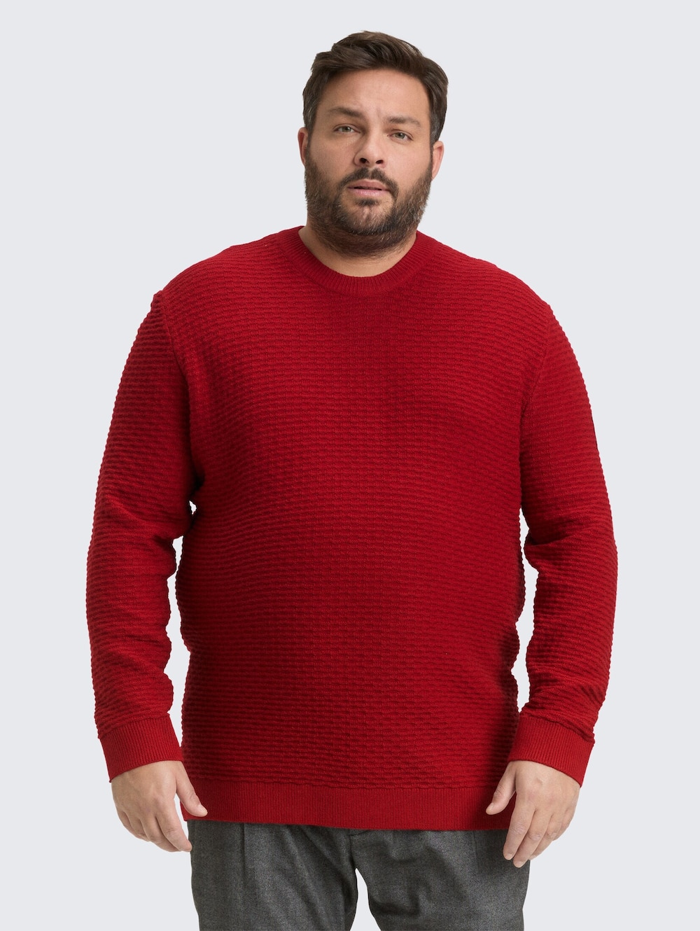Große Größen Tom Tailor Men PLUS Pullover & Strickjacken Plus Size - Strickpullover mit Rundhalsausschnitt, Herren, rot, Größe: 5XL, Baumwolle/Sonstige, Happy Size DE Men Große Größen Tom Tailor Men PLUS Pullover & Strickjacken Plus Size - Strickpullover mit Rundhalsausschnitt, Herren, rot, Größe: 5XL, Baumwolle/Sonstige, Happy Size DE Men von Tom Tailor Men PLUS