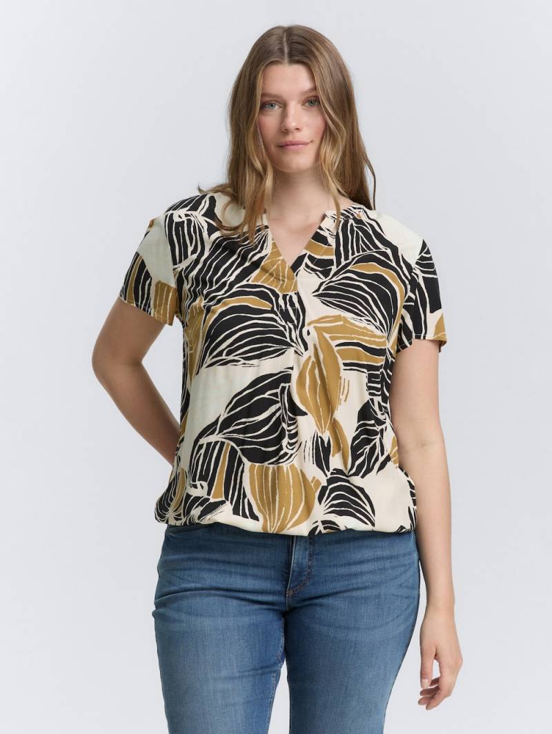 Große Größen Bluse mit Muster, Damen, braun, Größe: 48, Viskose, Happy Size DE Women von Tom Tailor Women PLUS