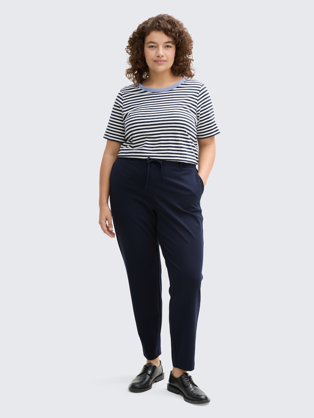 Große Größen Loose Fit Hose, Damen, grau, Größe: 48, Viskose/Synthetische Fasern, Happy Size DE Women von Tom Tailor Women PLUS