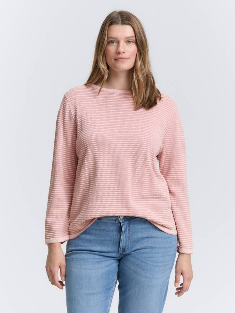 Große Größen Strickpullover mit U-Boot-Ausschnitt, Damen, rosa, Größe: 48, Baumwolle, Happy Size DE Women von Tom Tailor Women PLUS