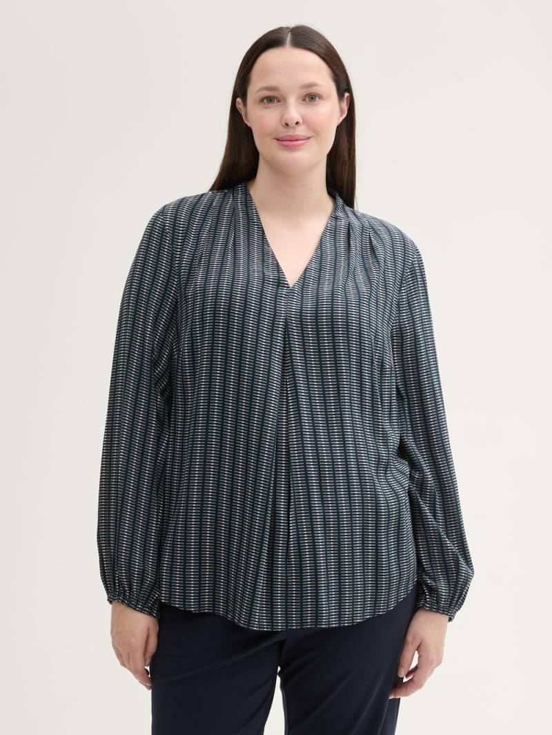 Große Größen Bluse mit LENZING™ ECOVERO™, Damen, grau, Größe: 48, Viskose, Happy Size DE Women von Tom Tailor Women PLUS