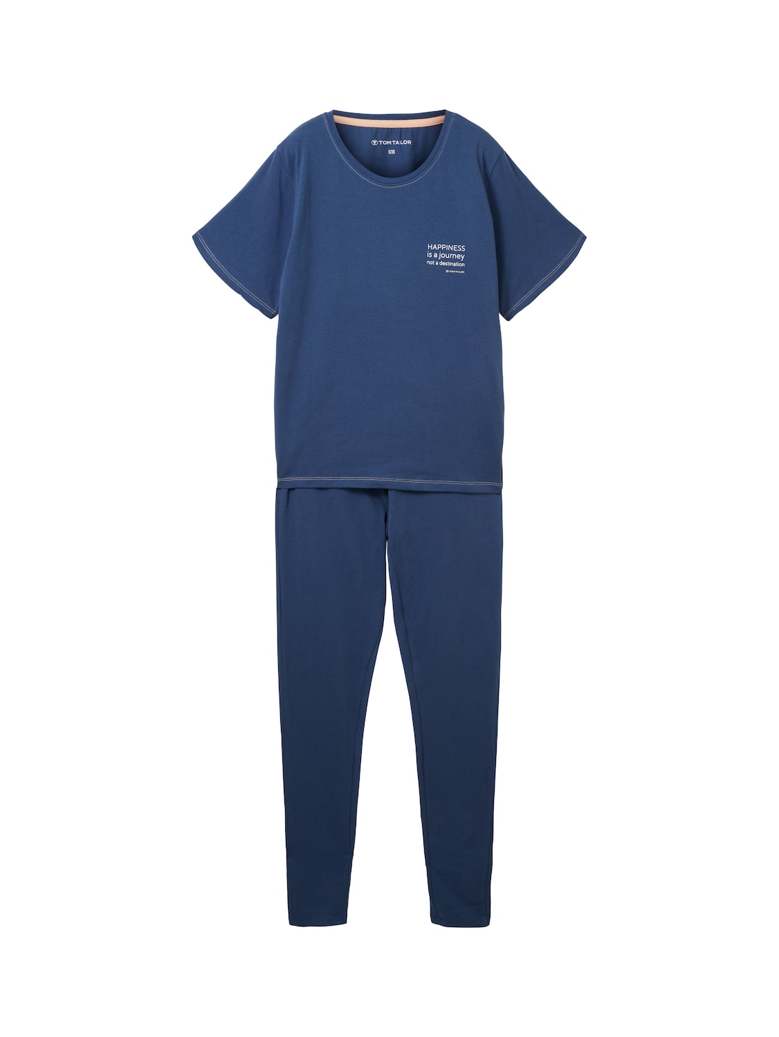 TOM TAILOR Damen Pyjama mit Textprint, blau, Textprint, Gr. S/36 von Tom Tailor