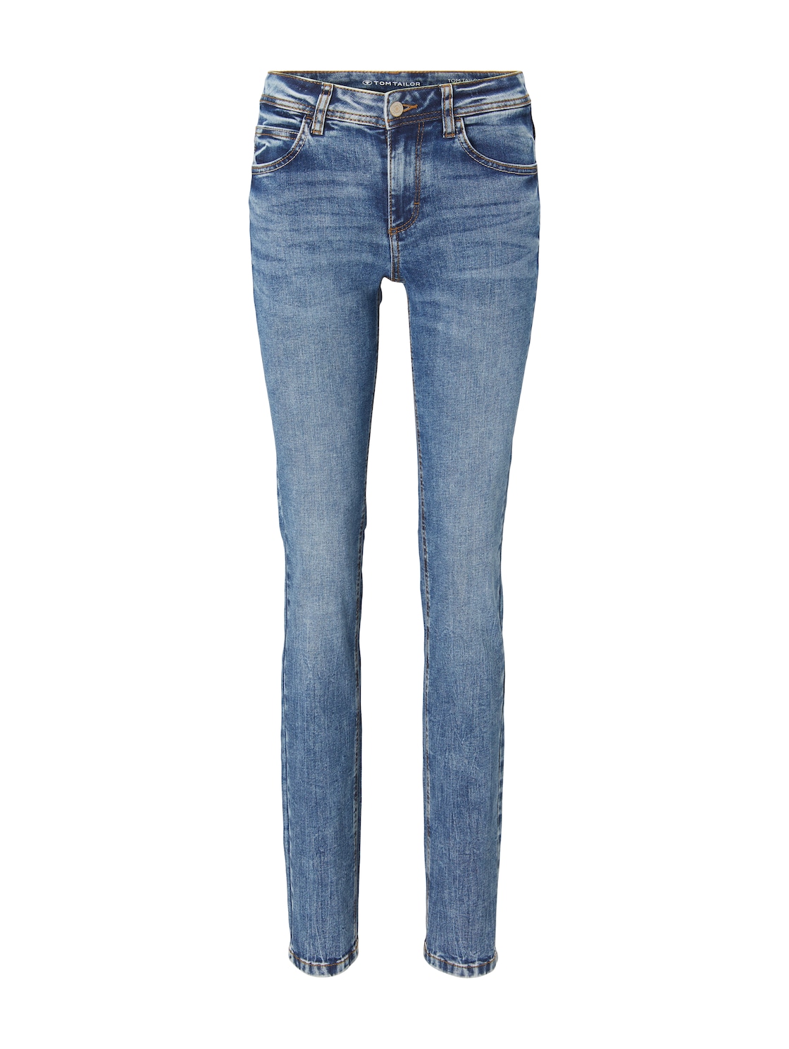 TOM TAILOR Damen Alexa Straight Jeans mit Bio-Baumwolle, blau, Uni, Gr. 32/30 von Tom Tailor