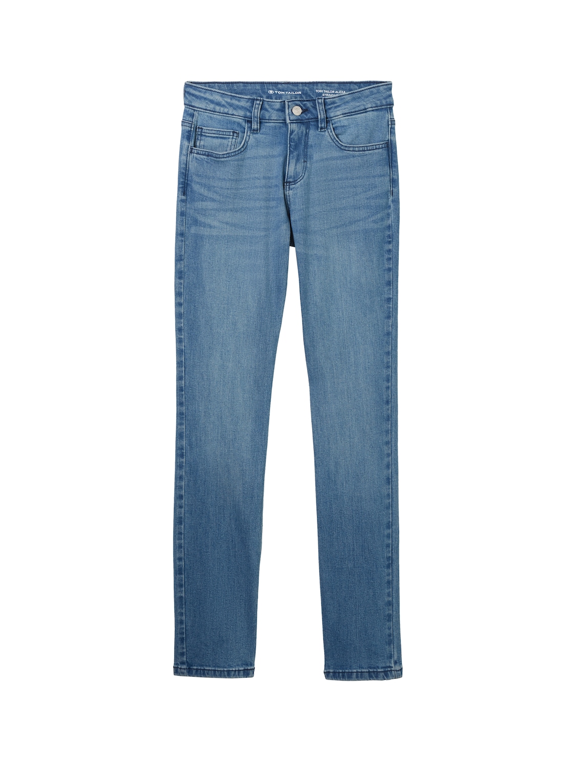 TOM TAILOR Damen Alexa Straight Jeans, blau, Uni, Gr. 26/32 von Tom Tailor