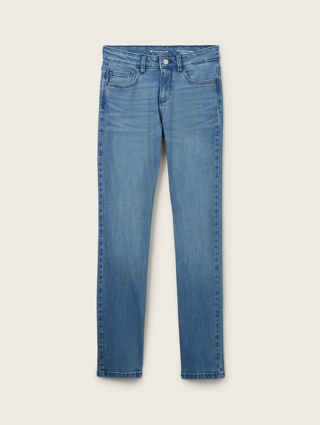 TOM TAILOR Damen Alexa Straight Jeans, blau, Uni, Gr. 33/32 von Tom Tailor