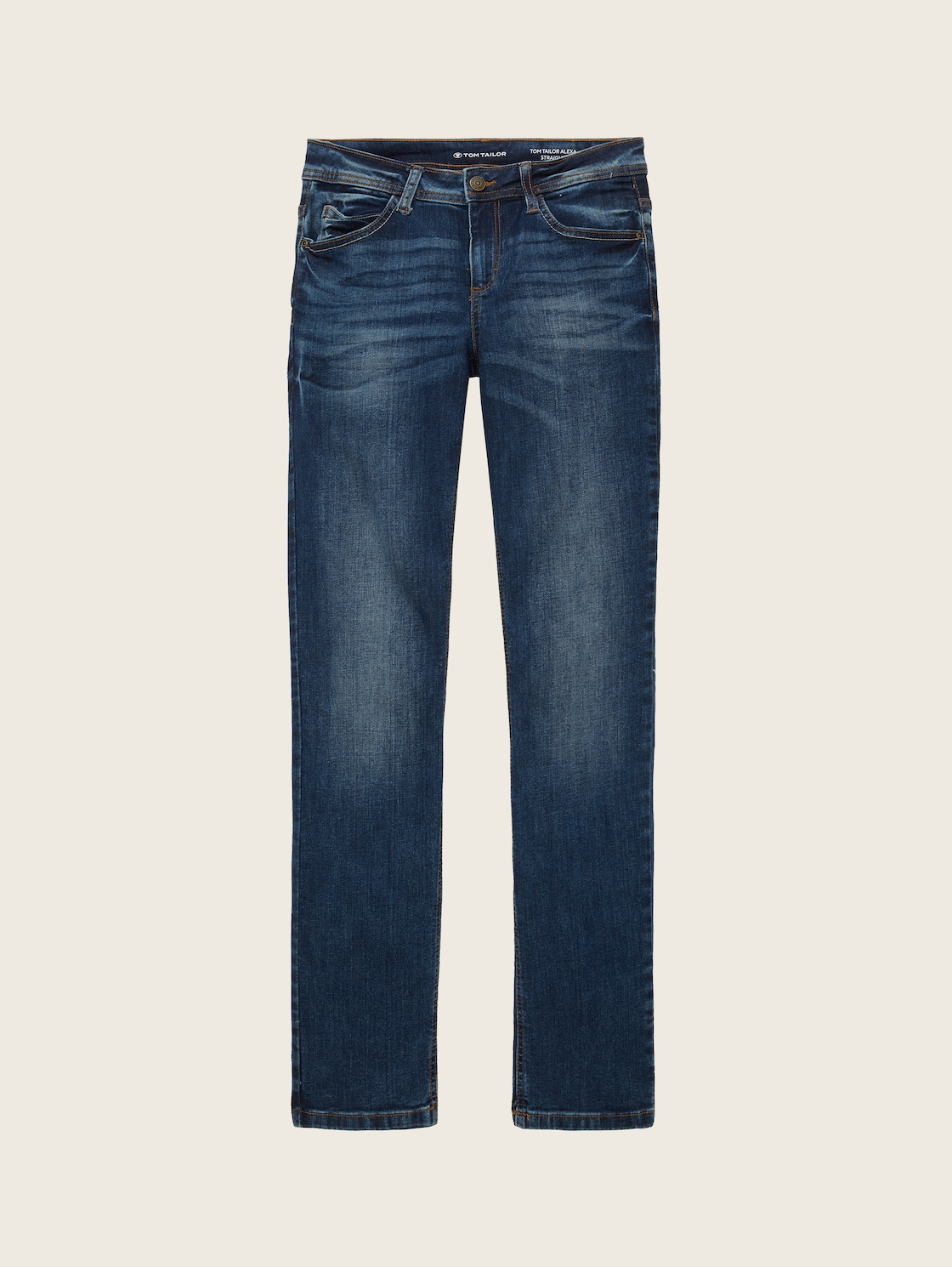 TOM TAILOR Damen Alexa Straight Jeans mit Bio-Baumwolle, blau, Uni, Gr. 26/30 von Tom Tailor