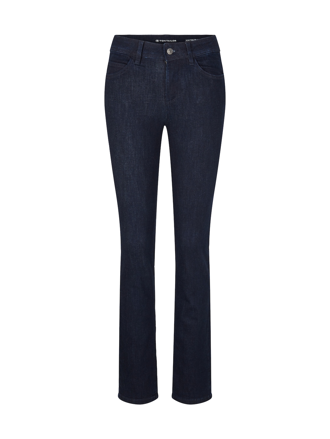 TOM TAILOR Damen Alexa Straight Jeans mit Bio-Baumwolle, blau, Uni, Gr. 27/30 von Tom Tailor