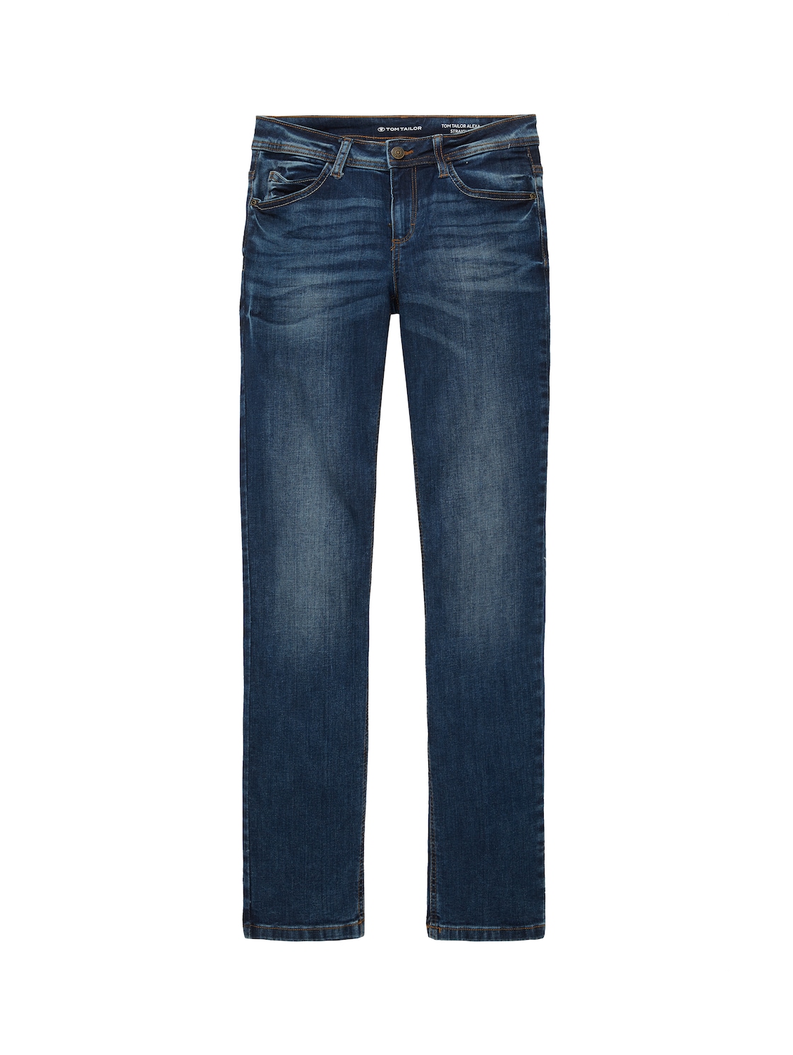 TOM TAILOR Damen Alexa Straight Jeans mit Bio-Baumwolle, blau, Uni, Gr. 31/32 von Tom Tailor