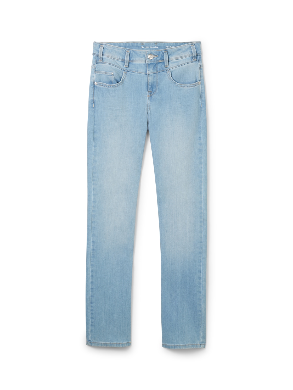 TOM TAILOR Damen Alexa Straight Jeans mit recyceltem Polyester, blau, Uni, Gr. 26/30 von Tom Tailor