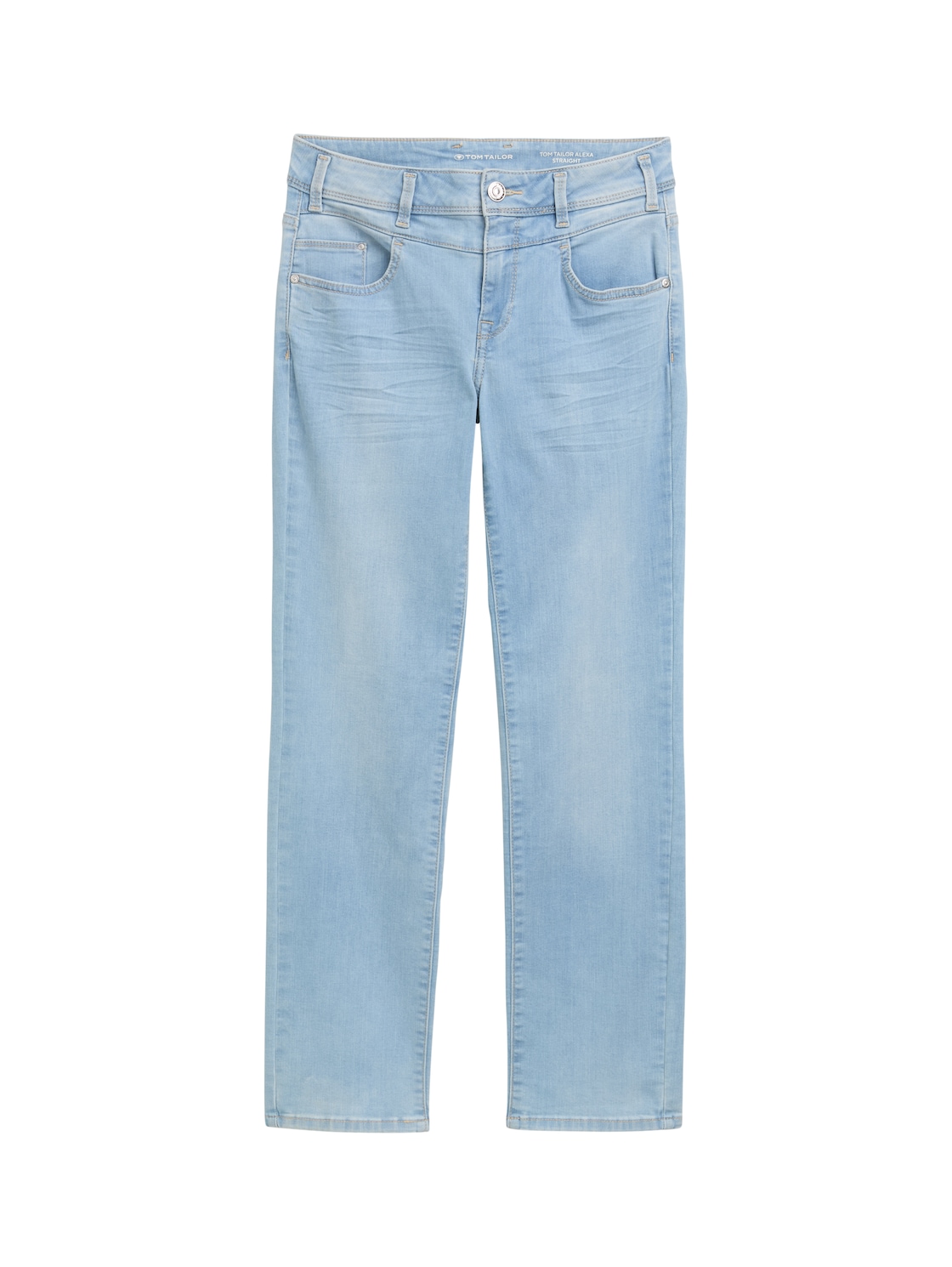 TOM TAILOR Damen Alexa Straight Jeans mit recyceltem Polyester, blau, Uni, Gr. 26/32 von Tom Tailor