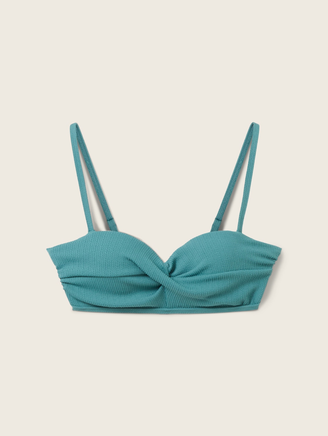 TOM TAILOR Damen Bandeau-Bikinitop, grün, Uni, Gr. 38B von Tom Tailor