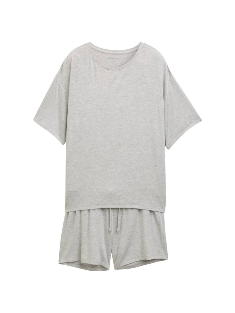 TOM TAILOR Damen Basic Pyjama-Set, grau, Meliert, Gr. 3XL/46 von Tom Tailor
