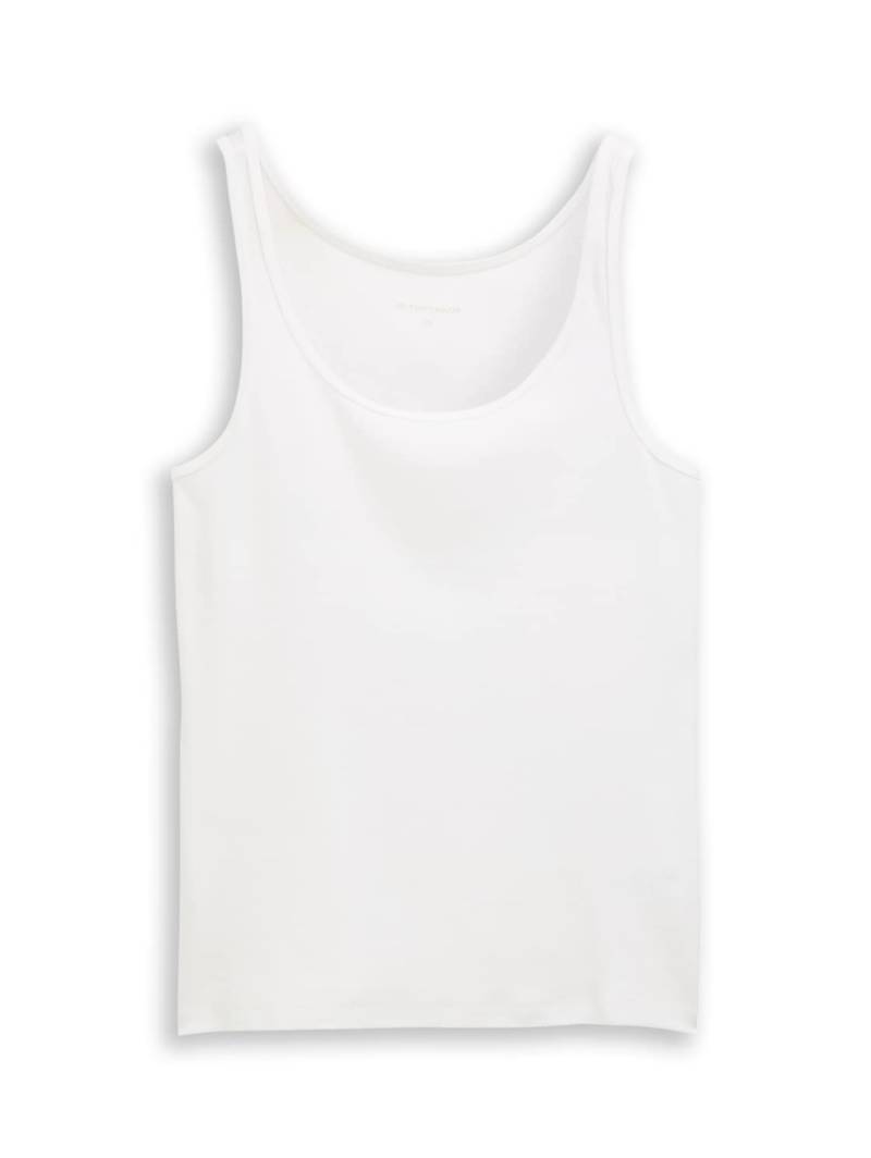 TOM TAILOR Damen Basic Slim Fit Top, weiß, Uni, Gr. XS TOM TAILOR Damen Basic Slim Fit Top, weiß, Uni, Gr. XS von Tom Tailor