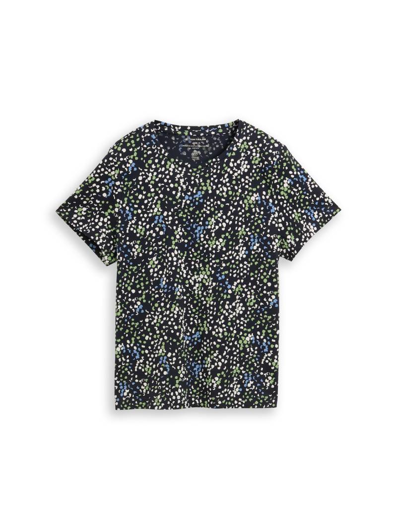 TOM TAILOR Damen T-Shirt mit Print, grün, Gemustert, Gr. S von Tom Tailor