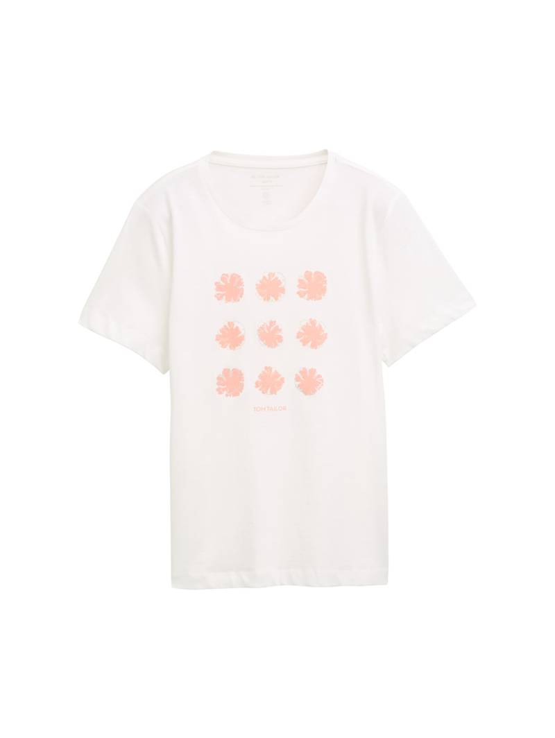 TOM TAILOR Damen T-Shirt mit Print, weiß, Uni, Gr. XS TOM TAILOR Damen T-Shirt mit Print, weiß, Uni, Gr. XS von Tom Tailor