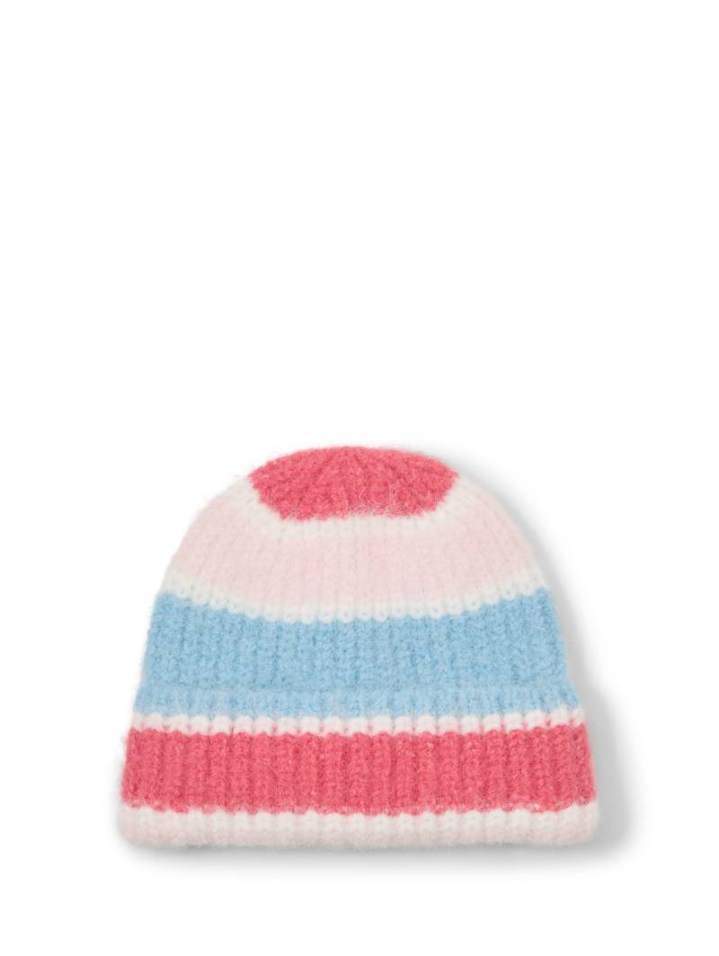 TOM TAILOR Damen Beanie Mütze mit Streifenmuster, rosa, Gestreift, Gr. ONESIZE von Tom Tailor