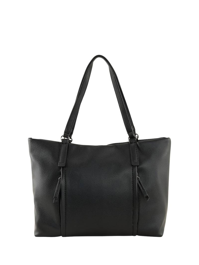 TOM TAILOR Damen TTBECA L Shopper mit Reißverschluss-Details, schwarz, Uni, Gr. ONESIZE von Tom Tailor