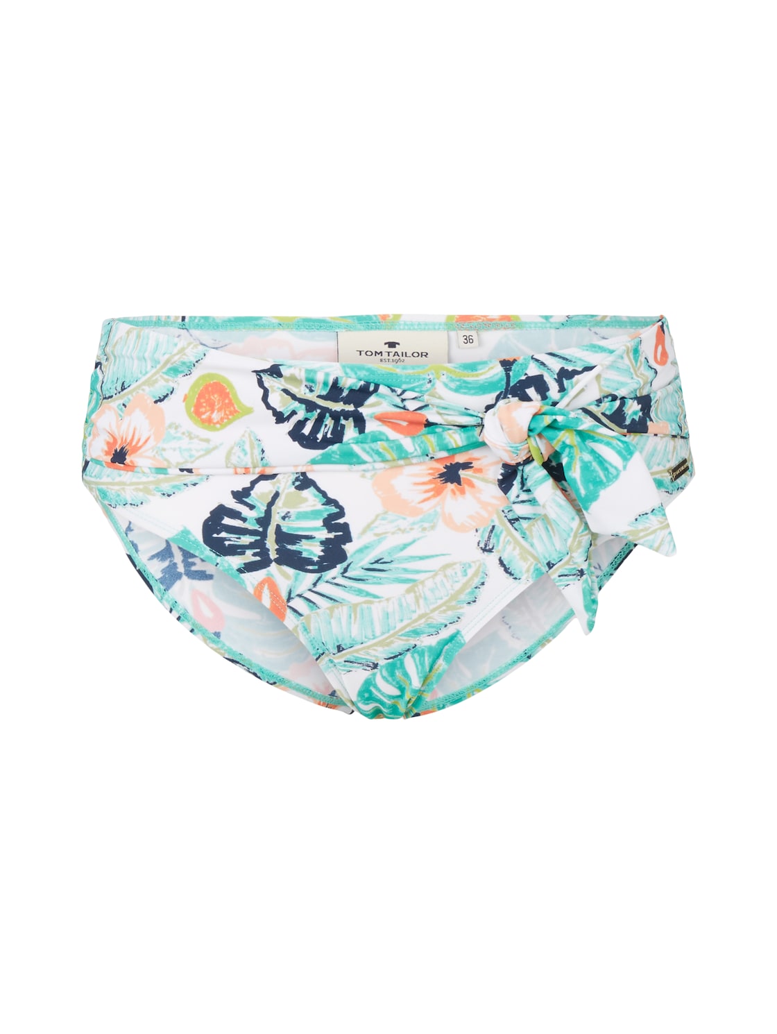 TOM TAILOR Damen Bikini Slip mit Print, weiß, Print, Gr. 36 von Tom Tailor