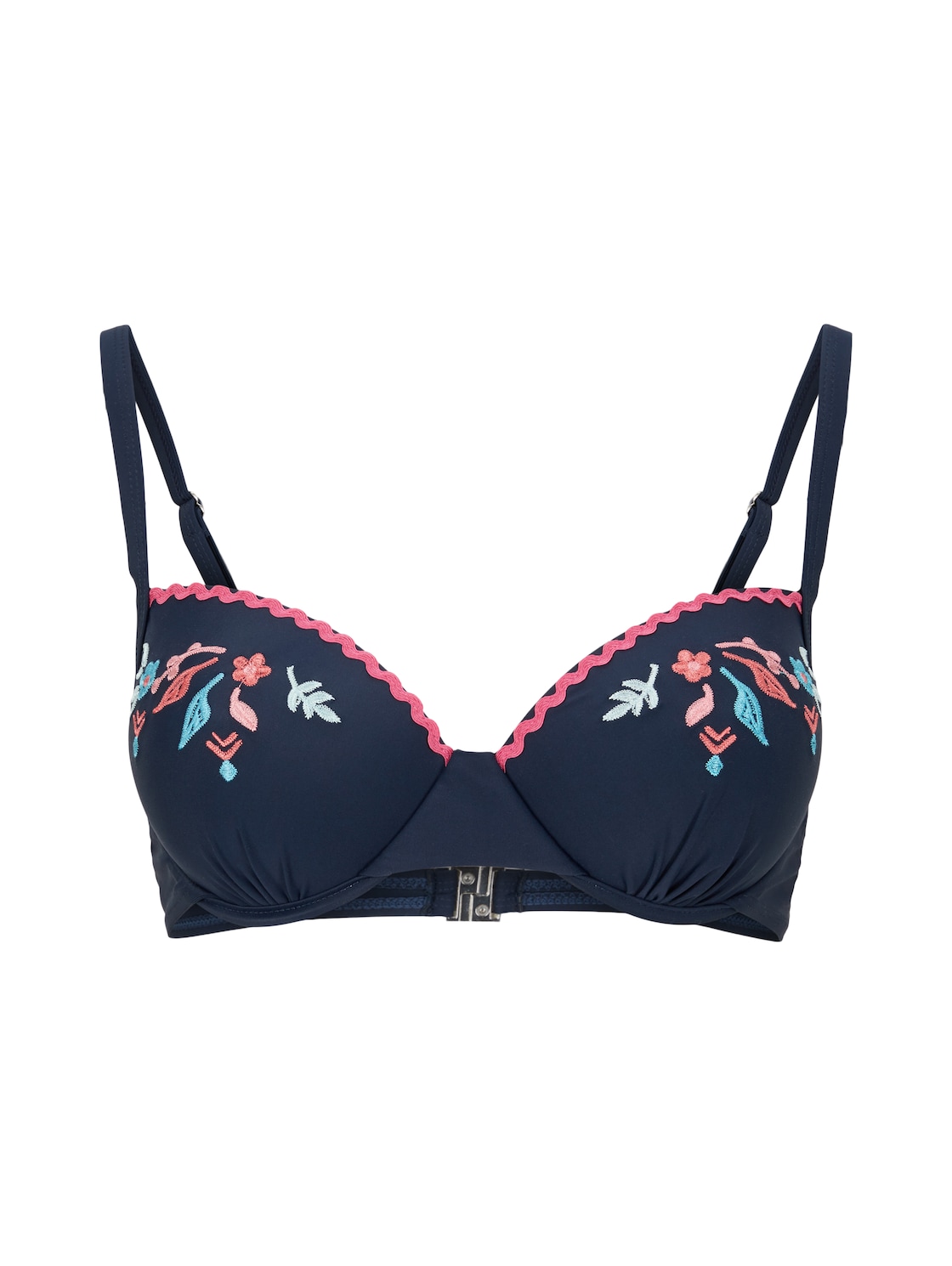 TOM TAILOR Damen Bikini-Top mit Blumenmuster, blau, Blumenmuster, Gr. 38B von Tom Tailor