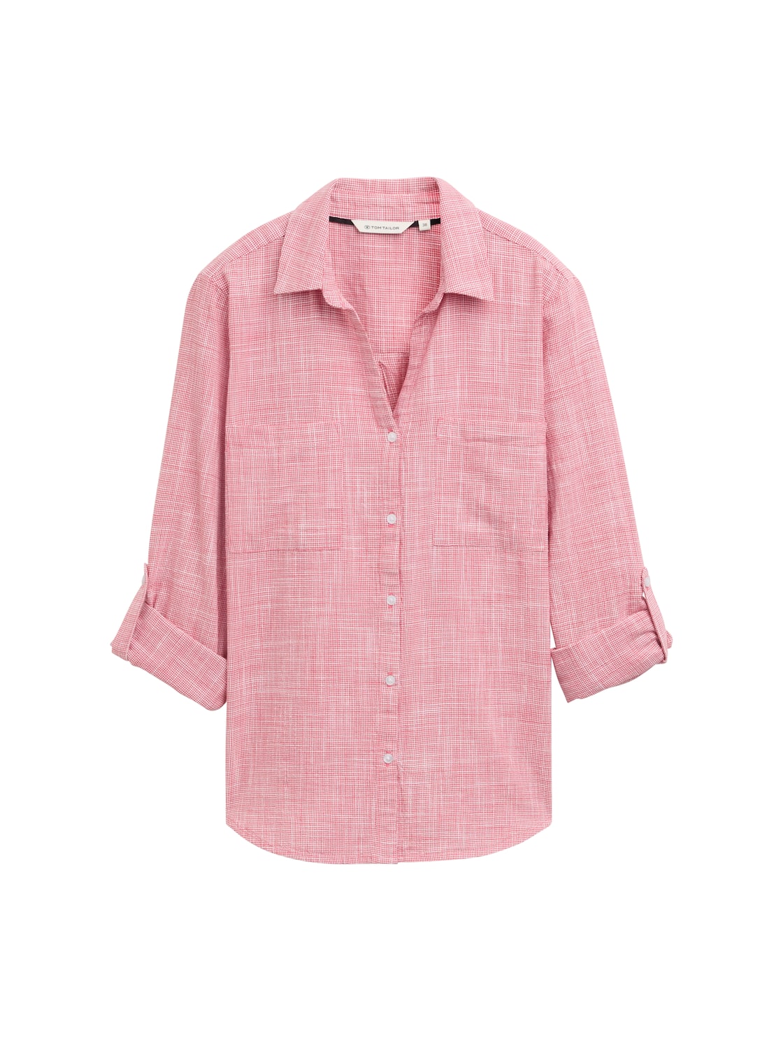 TOM TAILOR Damen Bluse mit Brusttaschen, rot, Uni, Gr. 38 von Tom Tailor