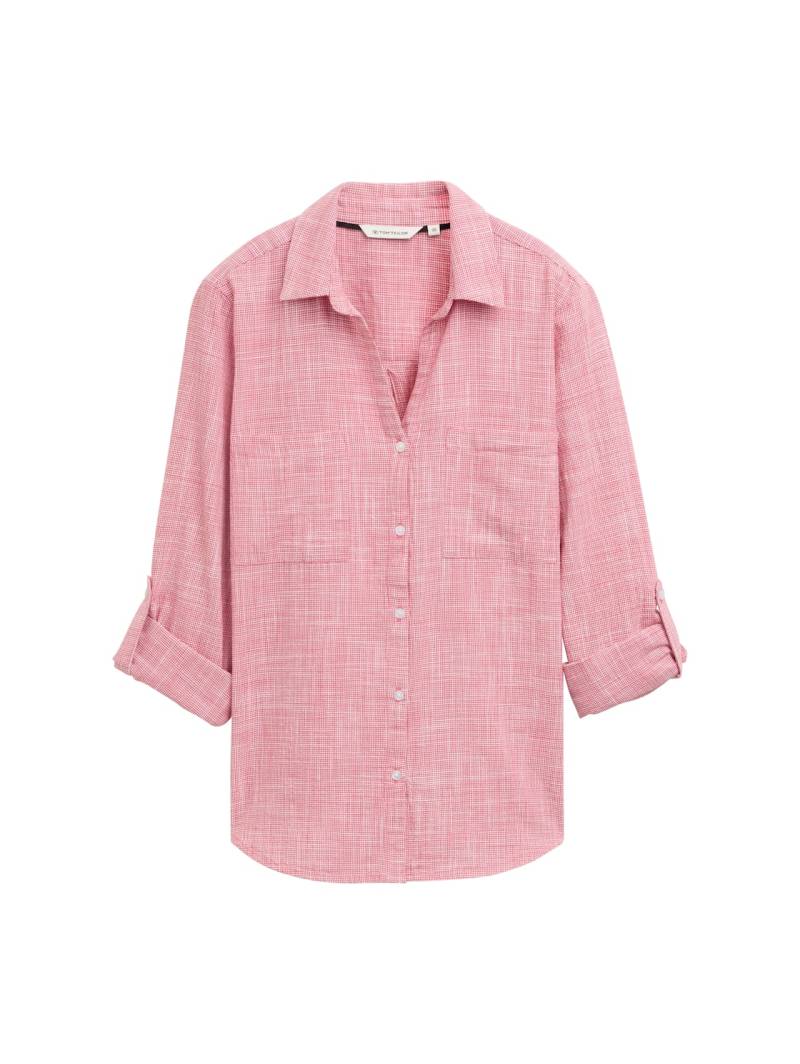 TOM TAILOR Damen Bluse mit Brusttaschen, rot, Uni, Gr. 38 von Tom Tailor